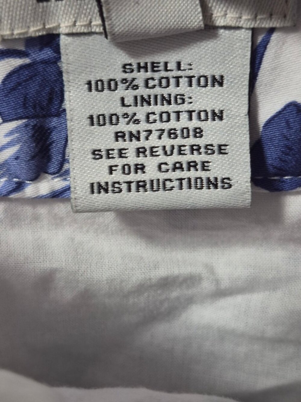 J. Peterman Blue & White Floral Bird A-Line Skirt Size 2 100% Cotton Lined - Picture 4 of 9